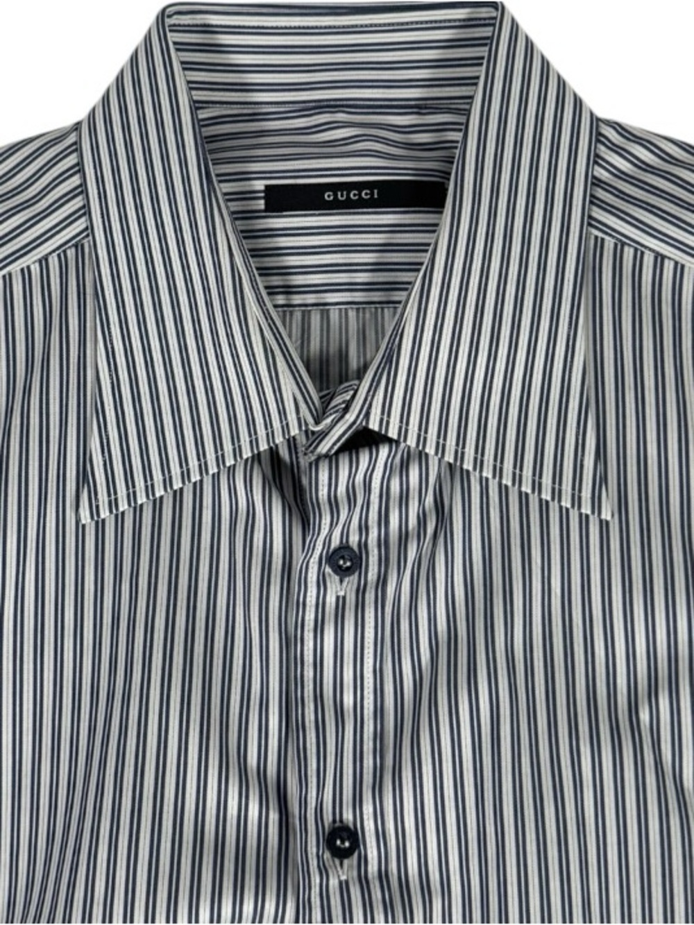 Gucci Black and White Dress Shirt with Striped Pattern - Picture 2 of 4